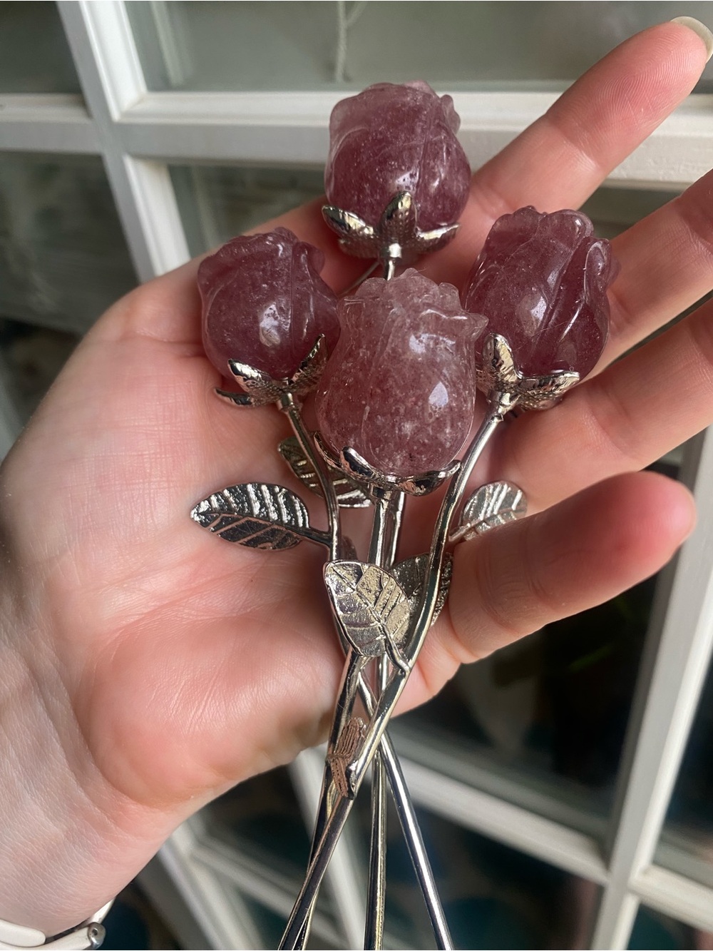 🌸💗 STRAWBERRY QUARTZ CRYSTAL ROSE 💗🌸 - Picture 4 of 5